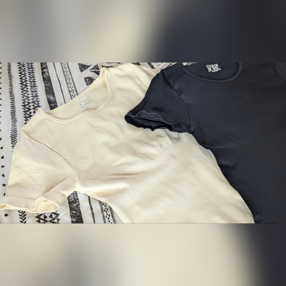 Chic Cream and Black Bodysuit Duo
